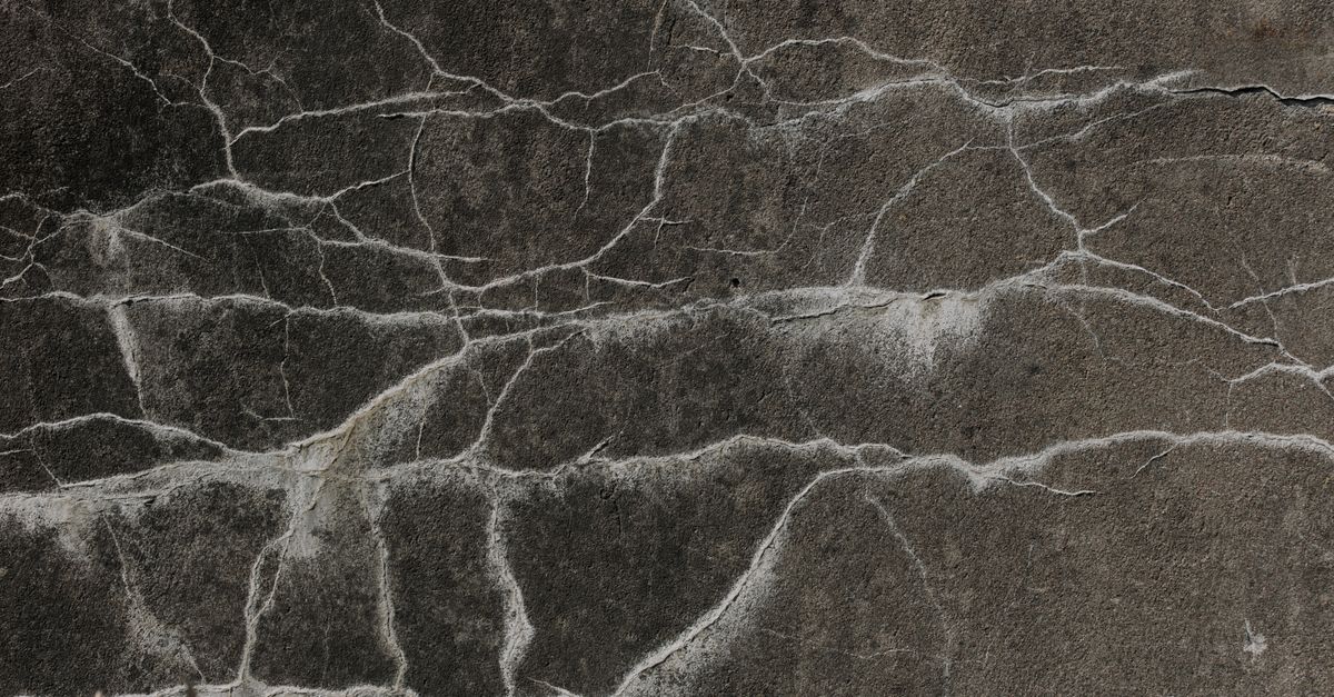A close-up of cracked concrete