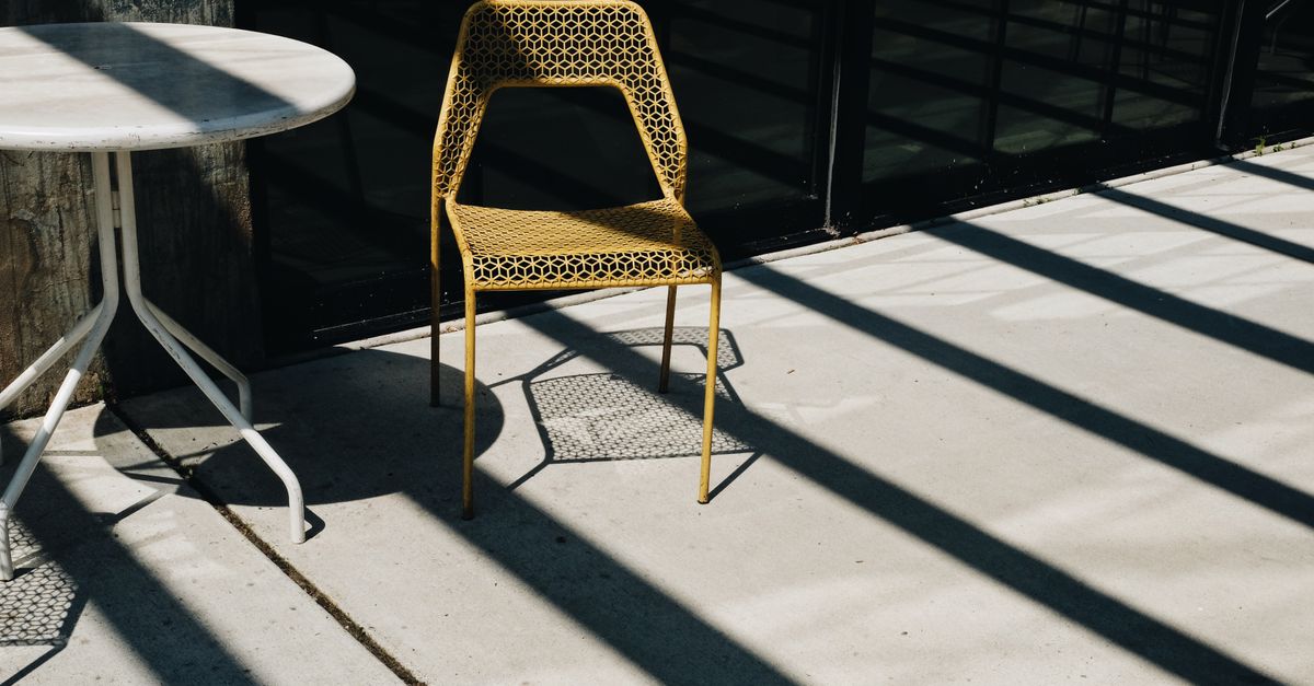 A sealed concrete patio surface