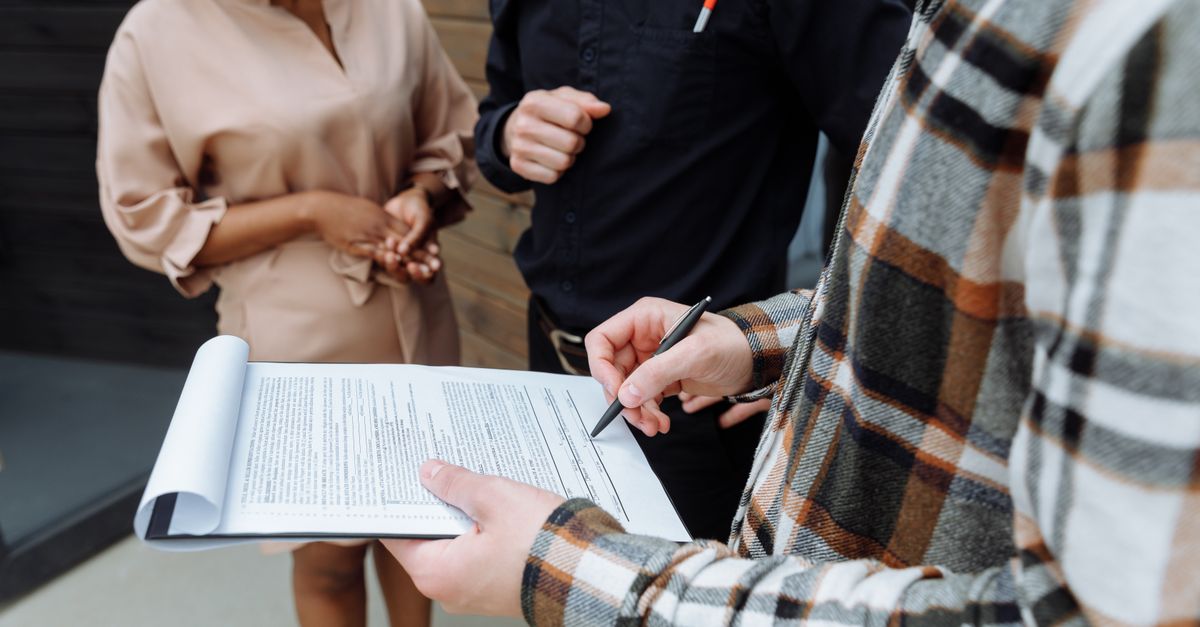 A contract being signed