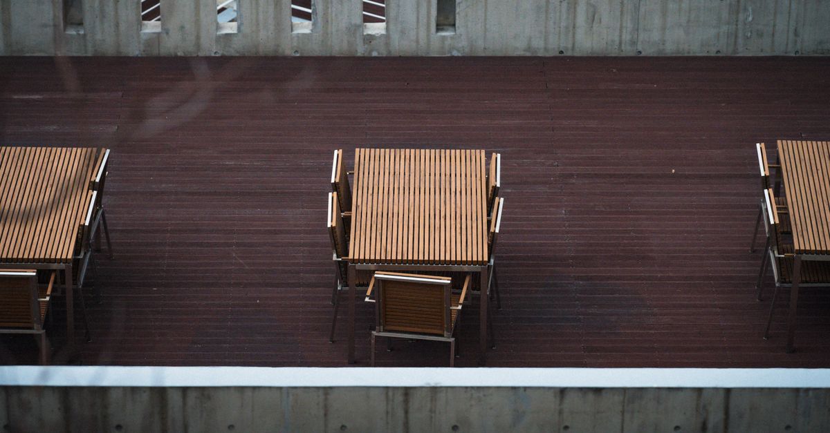 A sealed concrete patio surface