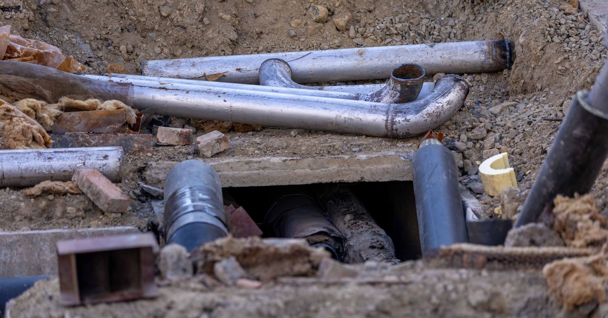 New plumbing lines in a wall