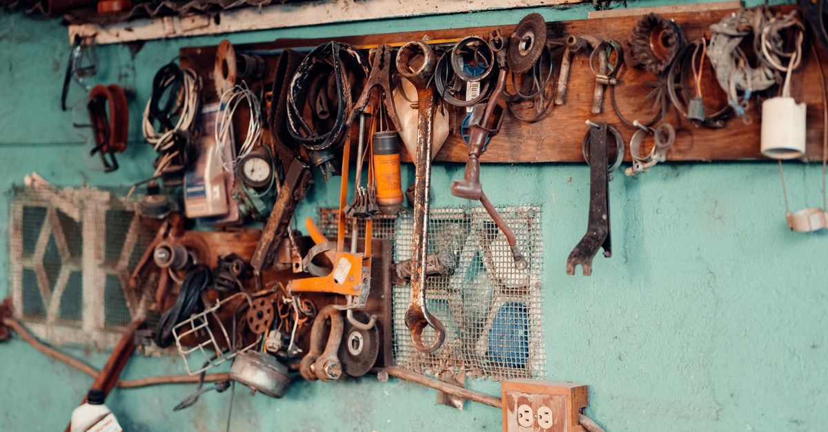 Plumbing tools laid out