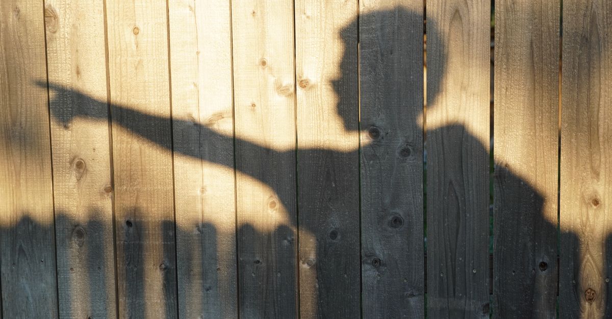A wood fence showing sun and weather wear