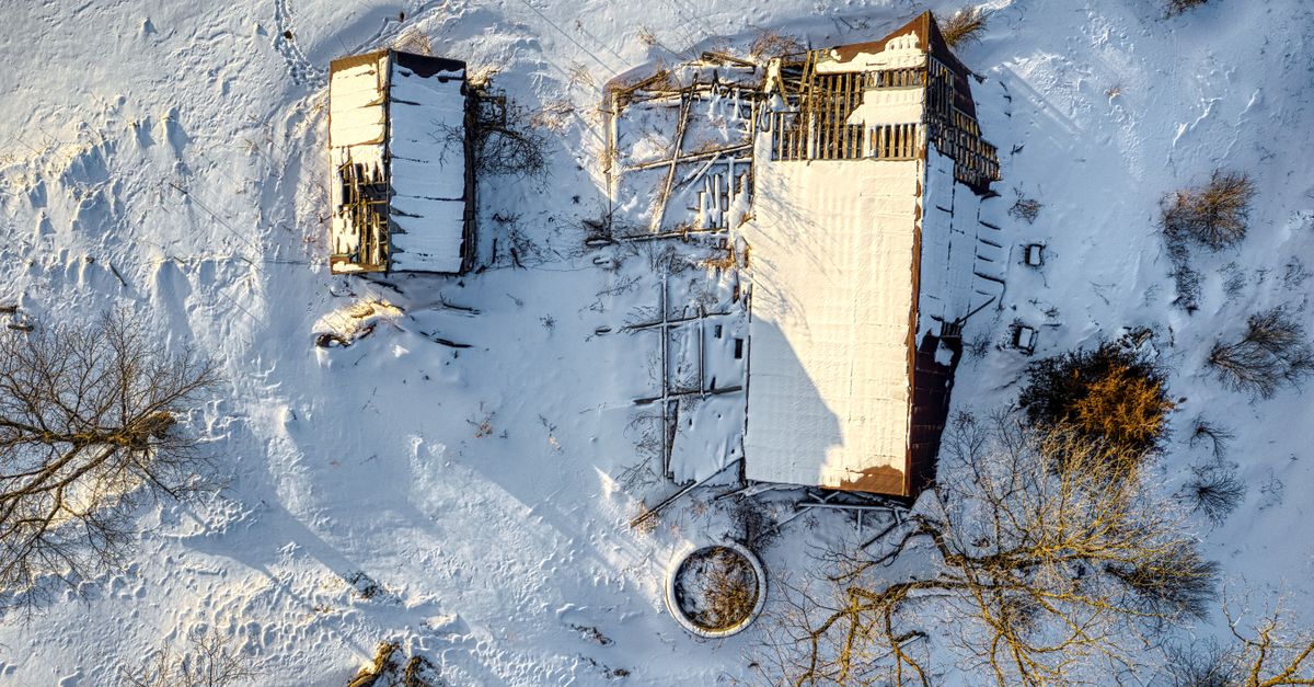 A roof stressed by heavy snow