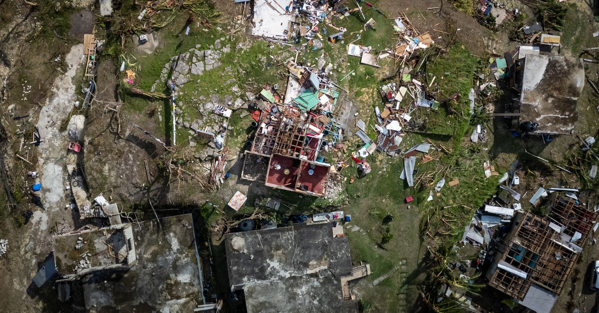 Storm damage on a residential roof