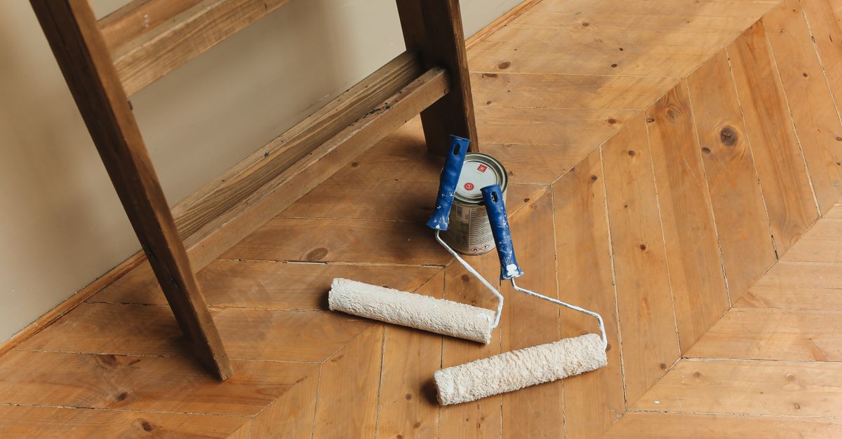 A home flooring renovation in progress